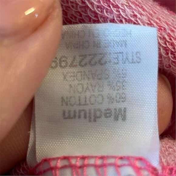 Poof New York Women's Pink Embroidered Floral Hoodie Size M Casual - Picture 7 of 9